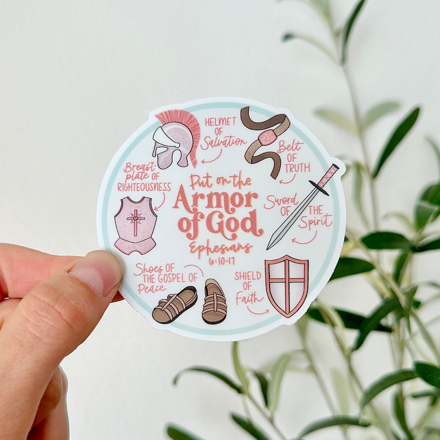 Armor of God Sticker - Blush Theme