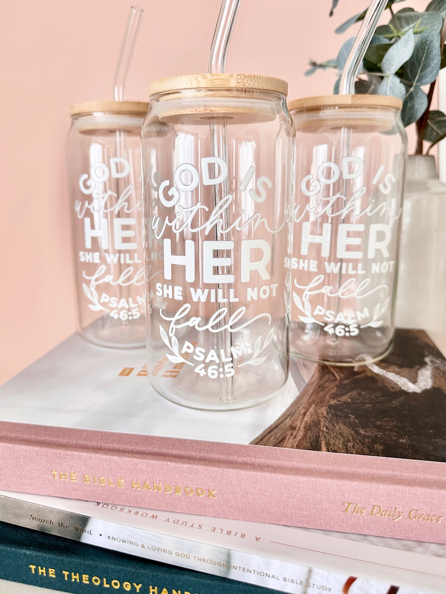God is Within Her Glass Cup