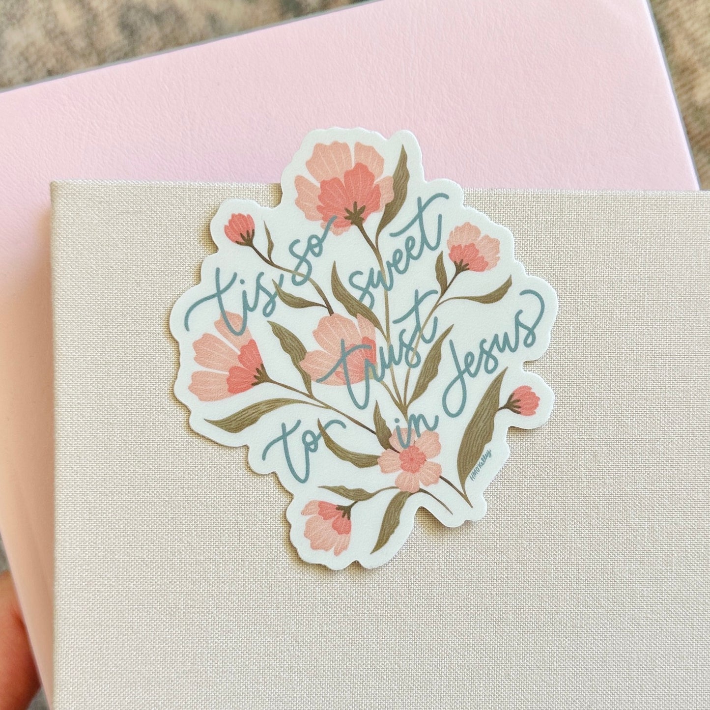 Tis so sweet to trust in Jesus Sticker (cream)