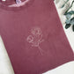 Peonies Embroidered Crewneck | November Birth Month Flower