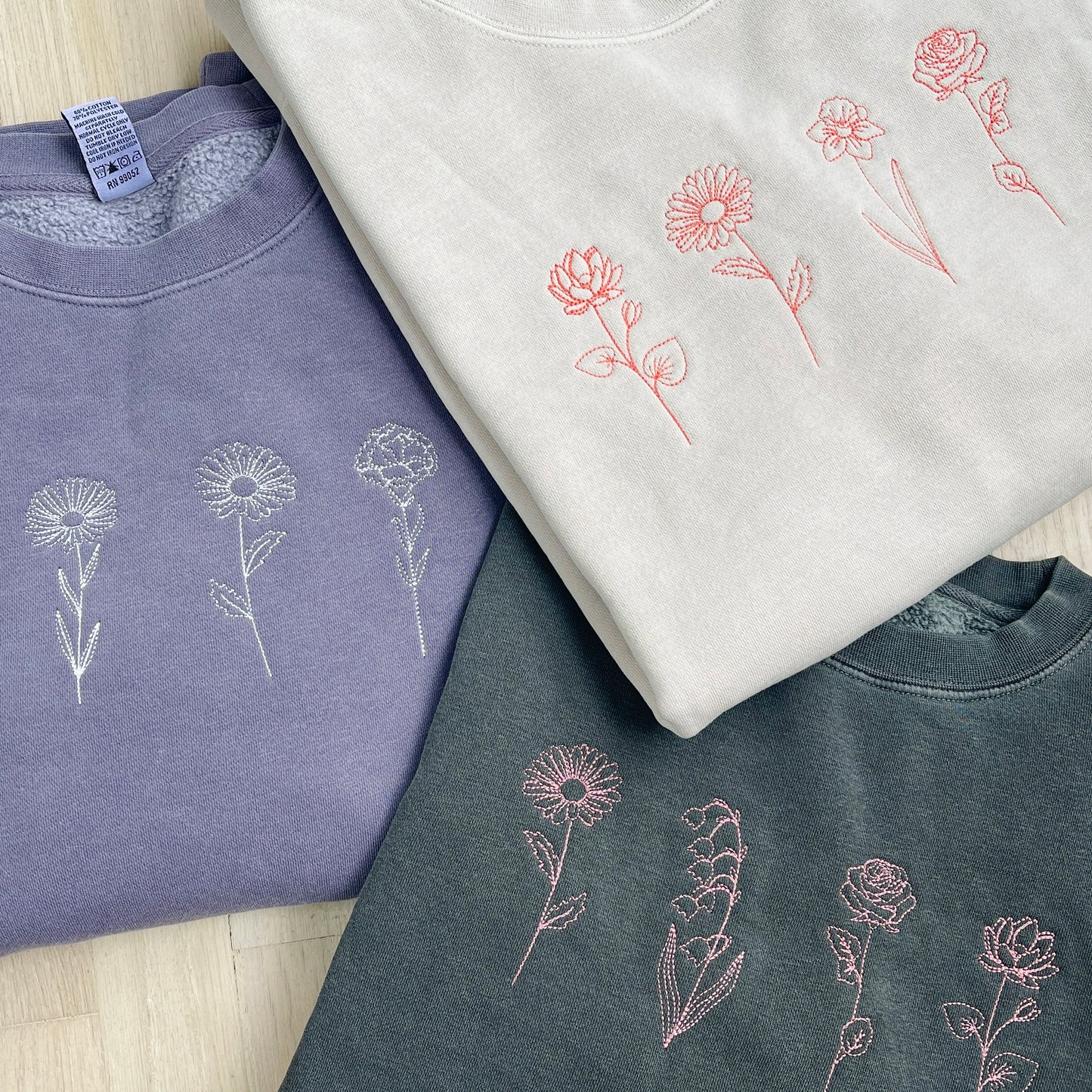 Birth Month Flower Embroidered Crewneck
