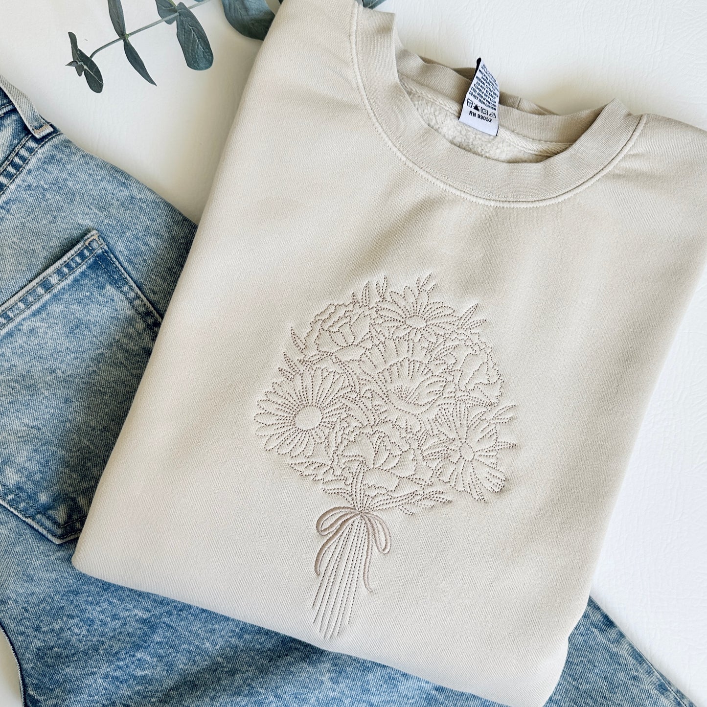 Birth Month Bouquet Embroidered Sweatshirt
