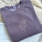 Peonies Embroidered Crewneck | November Birth Month Flower