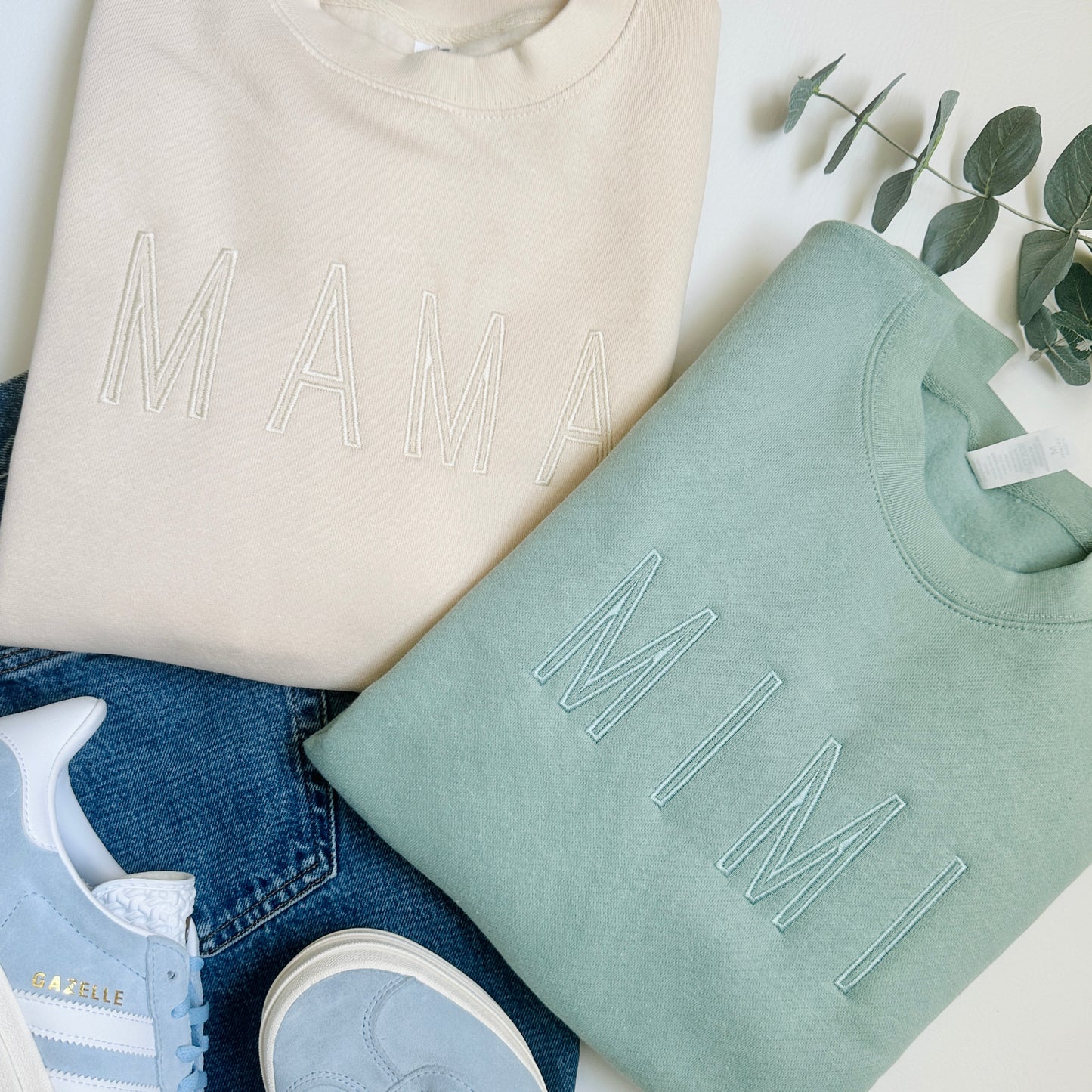 Modern Monochromatic MAMA Embroidered Sweatshirt