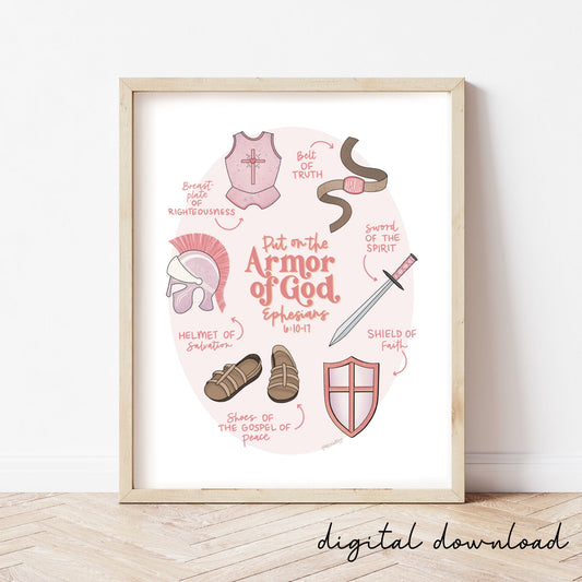 Armor of God Artwork - Blush Theme *DIGITAL*