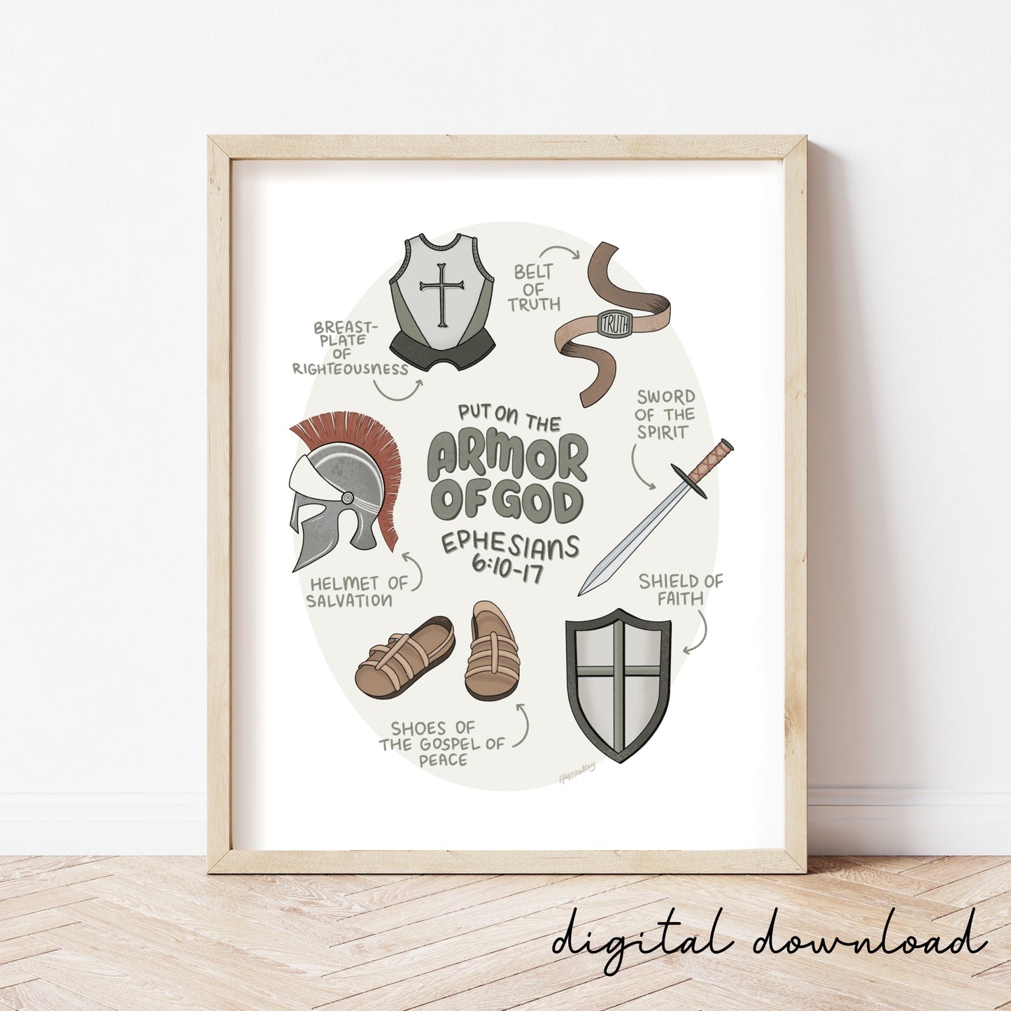 Armor of God Artwork - Olive Theme *DIGITAL*
