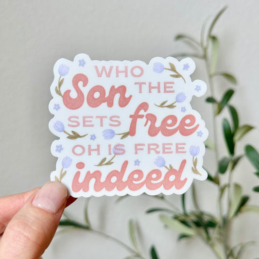 Free Indeed Floral Sticker