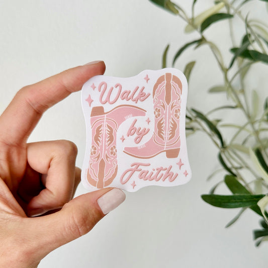 Walk By Faith Western Sticker