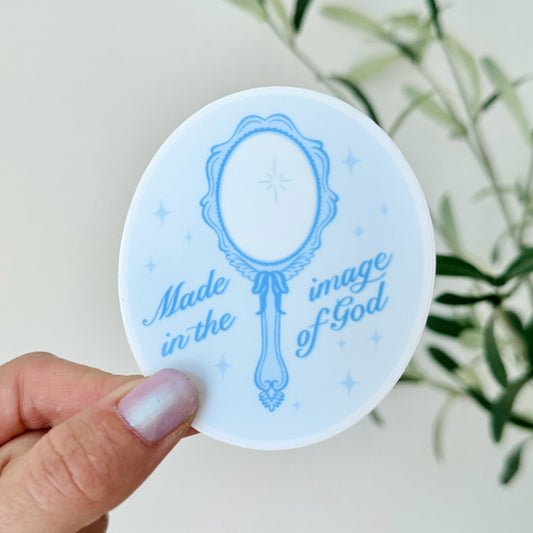 Made in His Image Mirror Sticker