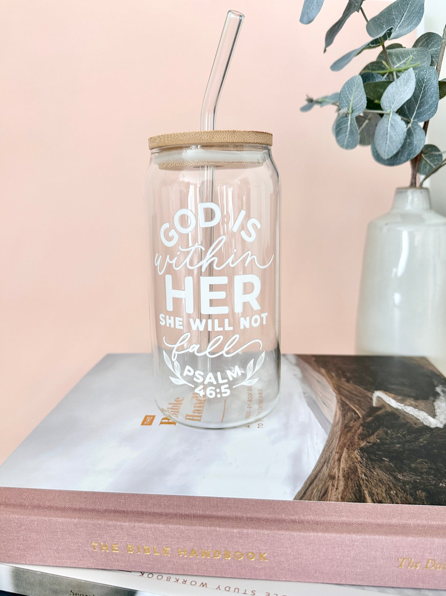 God is Within Her Glass Cup