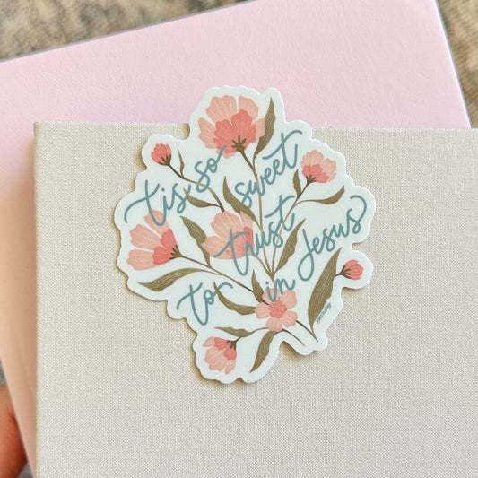 Tis so sweet to trust in Jesus Sticker (cream)