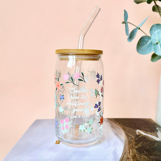 Consider the Wildflowers Glass Cup