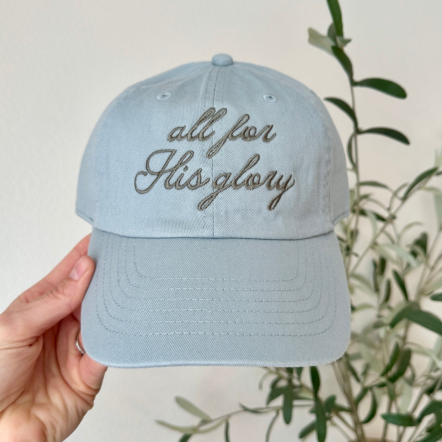 All For His Glory Dad Hat - Seafoam/Olive