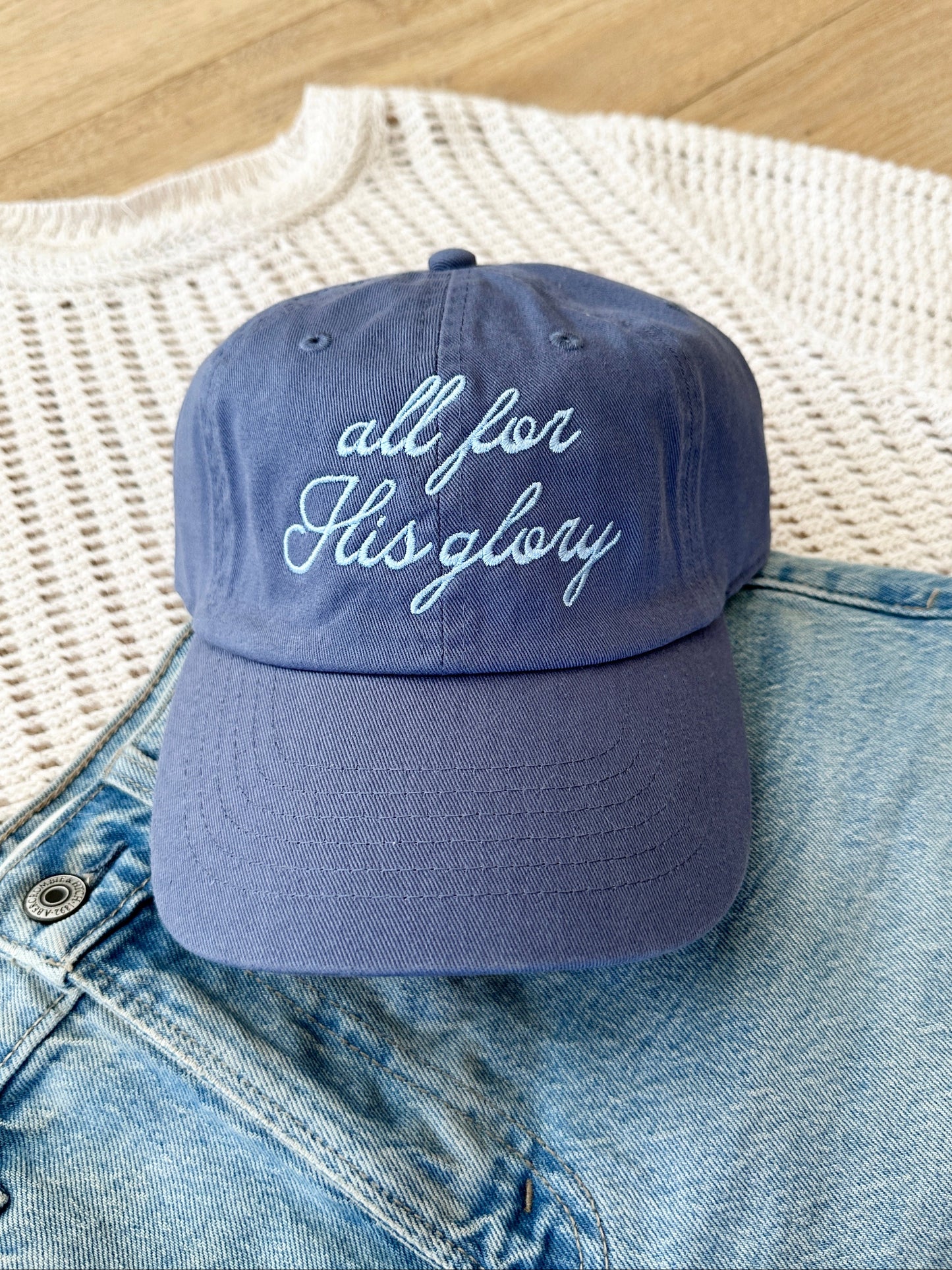All For His Glory Dad Hat - Blue