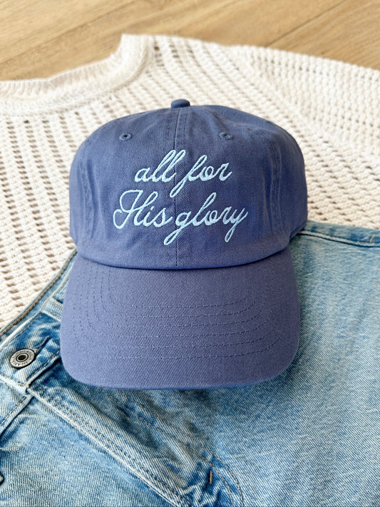 All For His Glory Dad Hat - Blue
